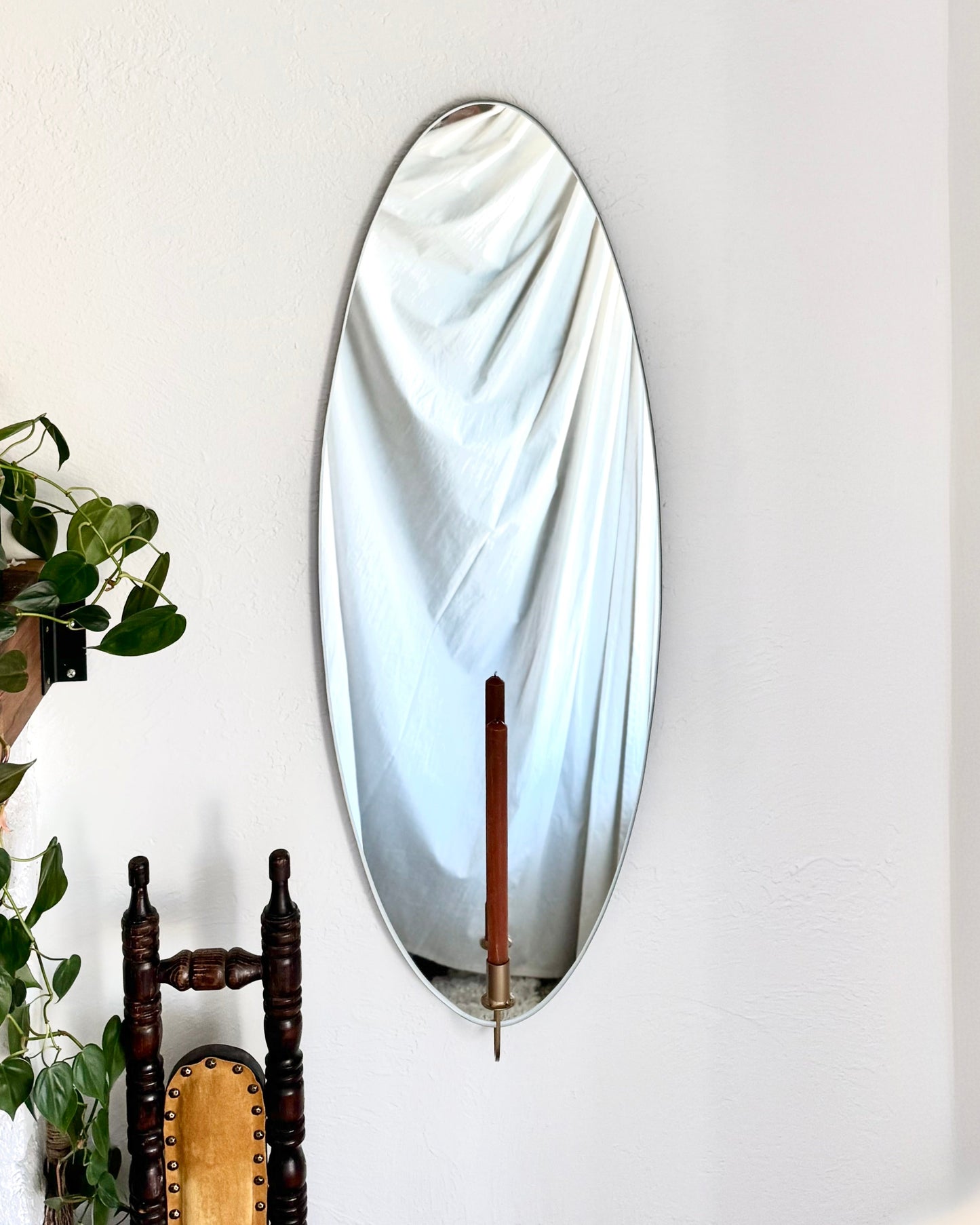 Frameless Lipstick Mirror Candle Sconce