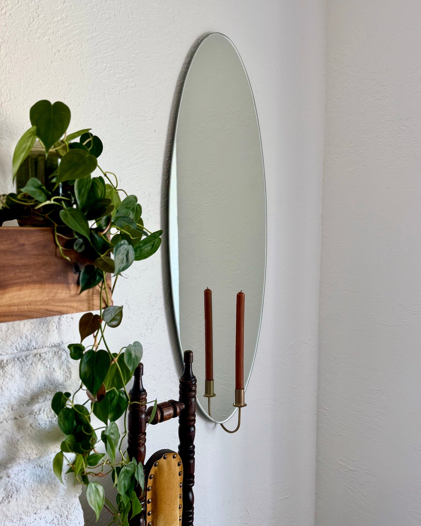 Frameless Lipstick Mirror Candle Sconce