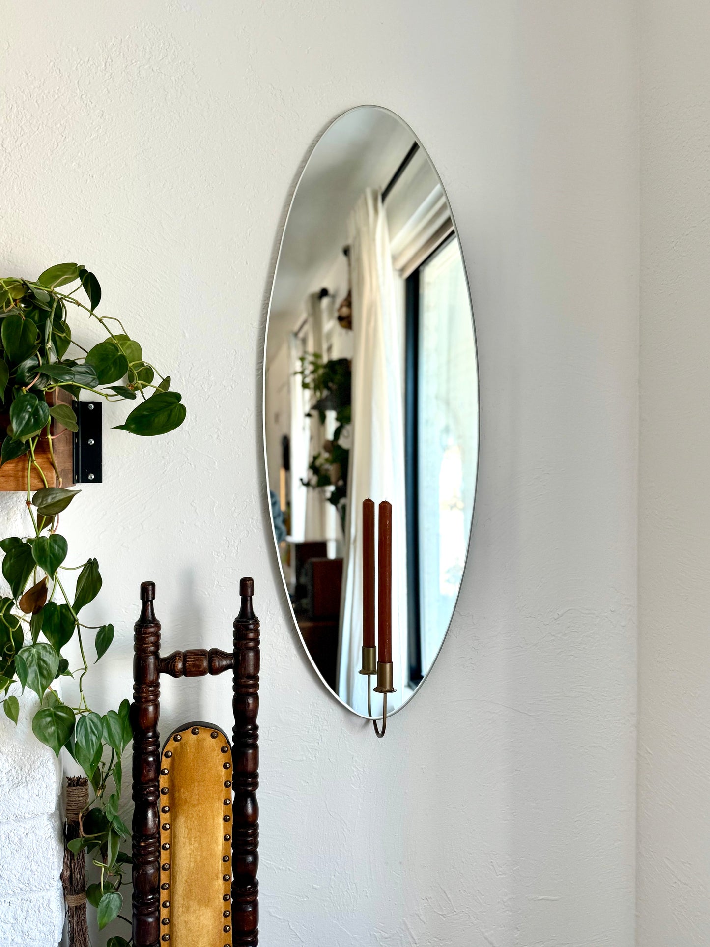 Frameless Lipstick Mirror Candle Sconce