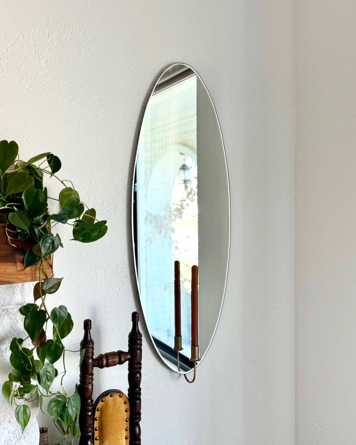 Frameless Lipstick Mirror Candle Sconce
