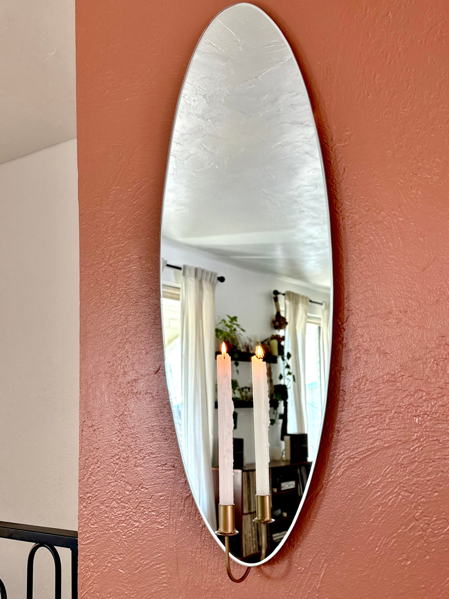 Frameless Lipstick Mirror Candle Sconce