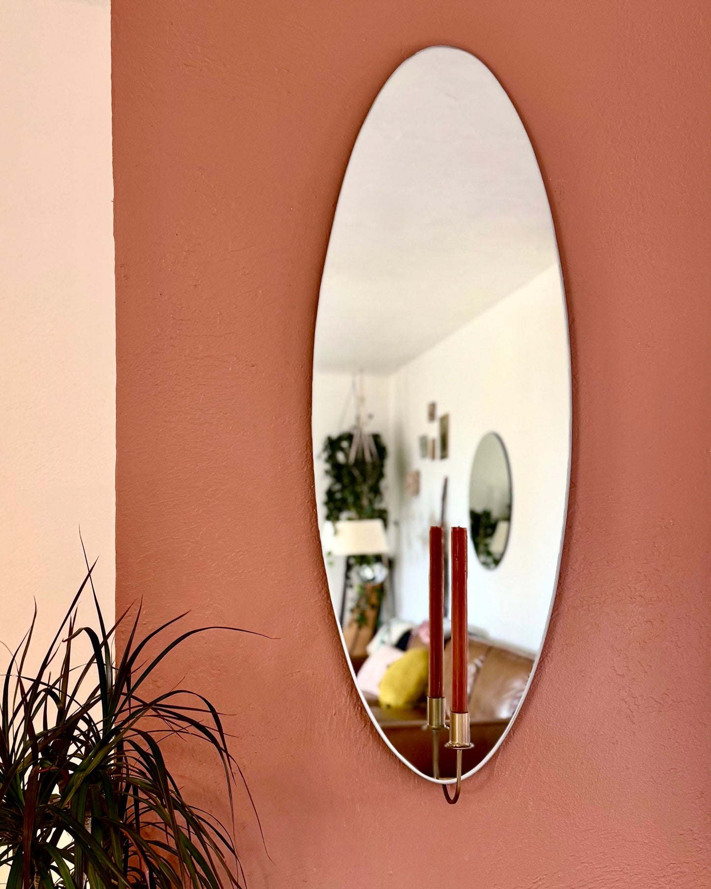 Frameless Lipstick Mirror Candle Sconce