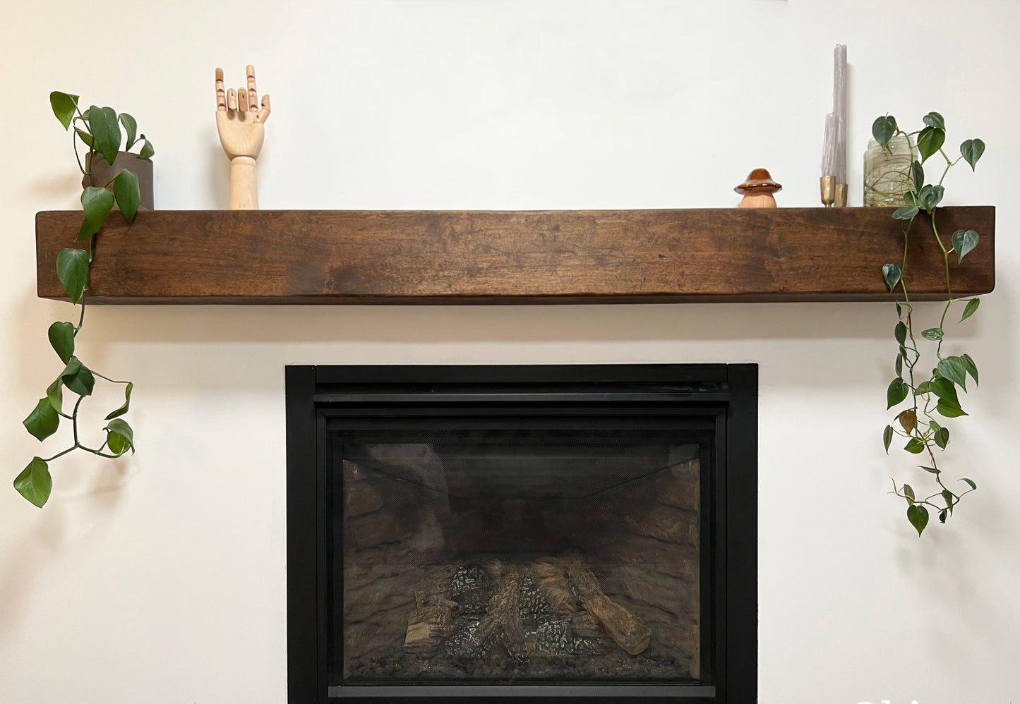 Hardwood Rustic Fireplace Mantel