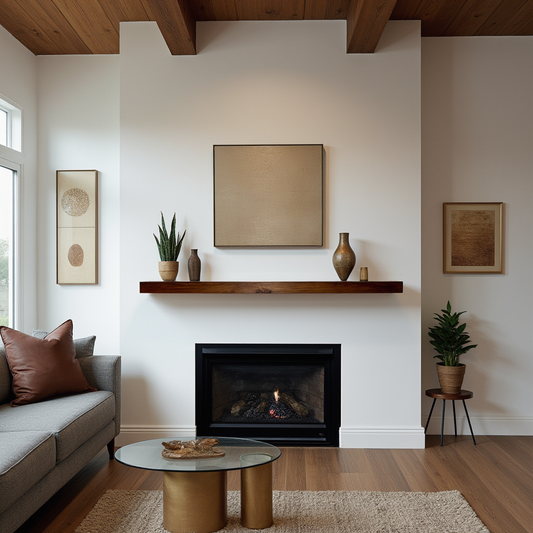 Custom Wood Floating Fireplace Mantel