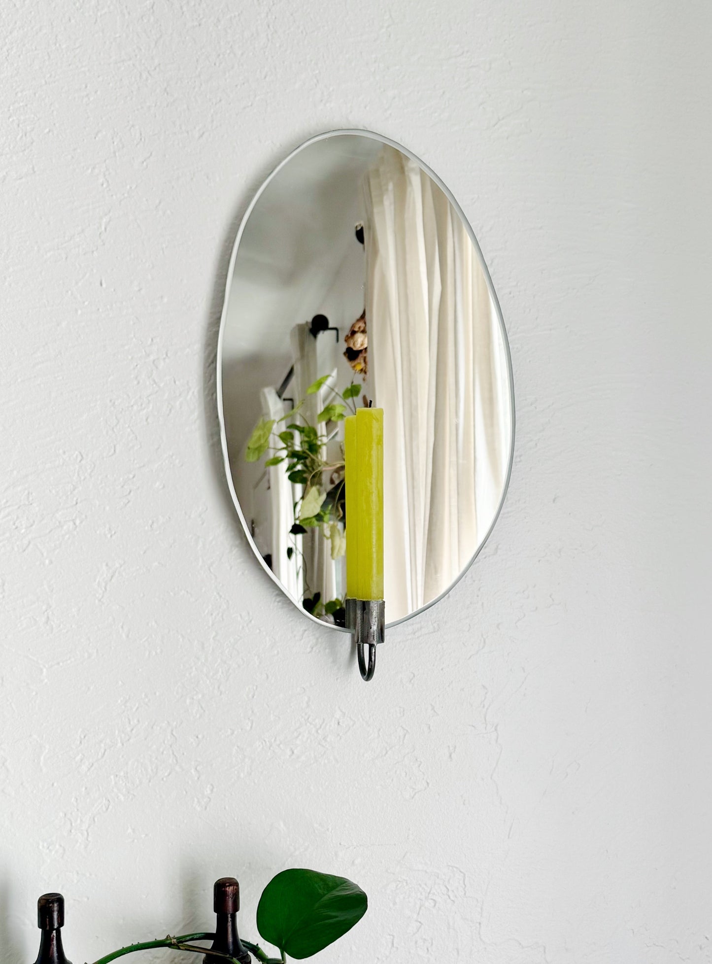 Natural Stone Mirror Candle Sconce