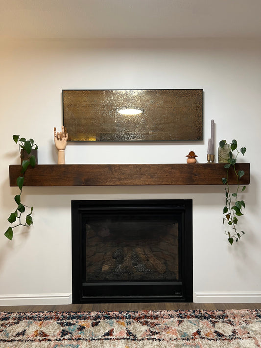 Hardwood Rustic Fireplace Mantel